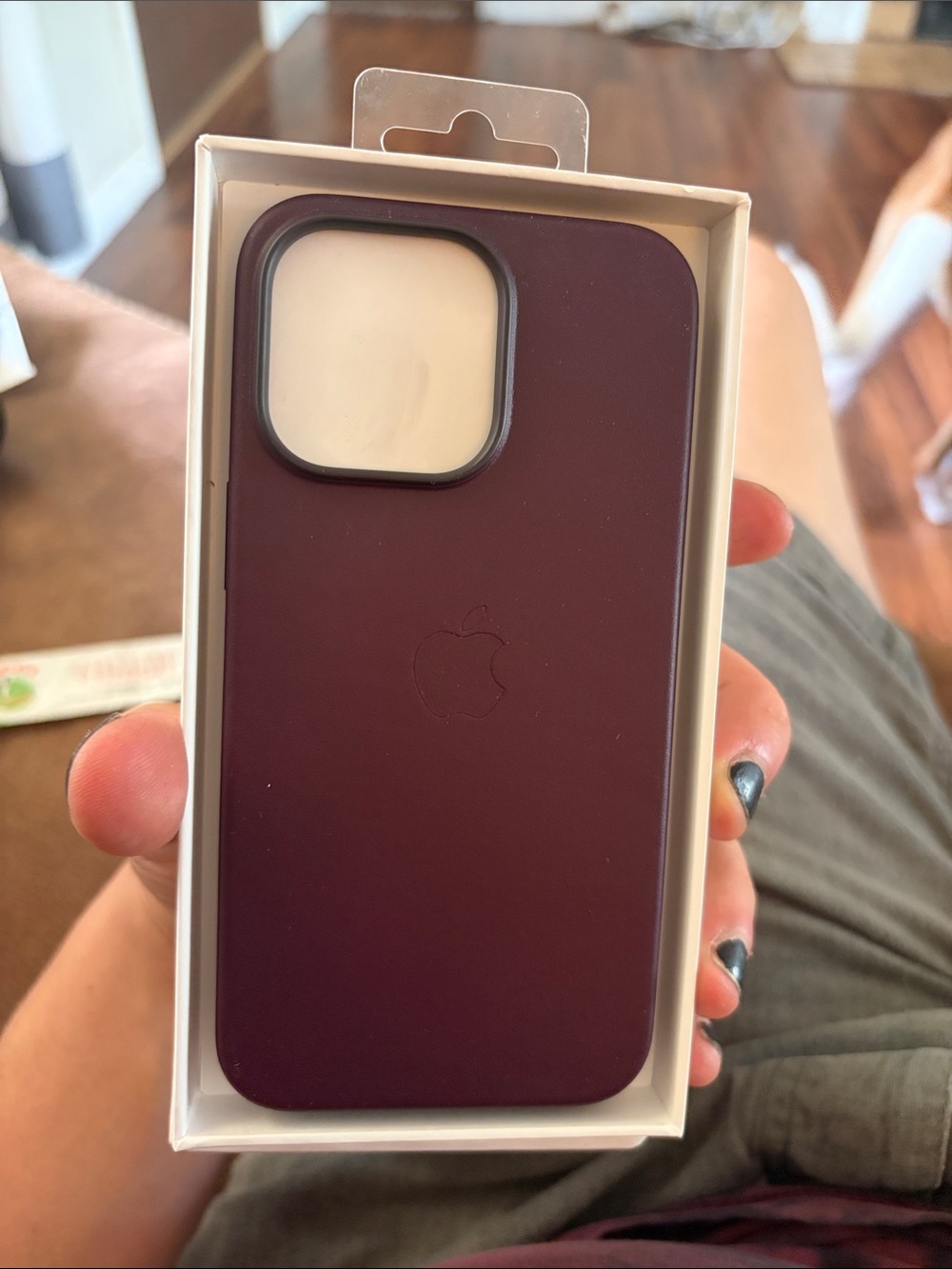 Apple leather iPhone 13 Case - dark cherry